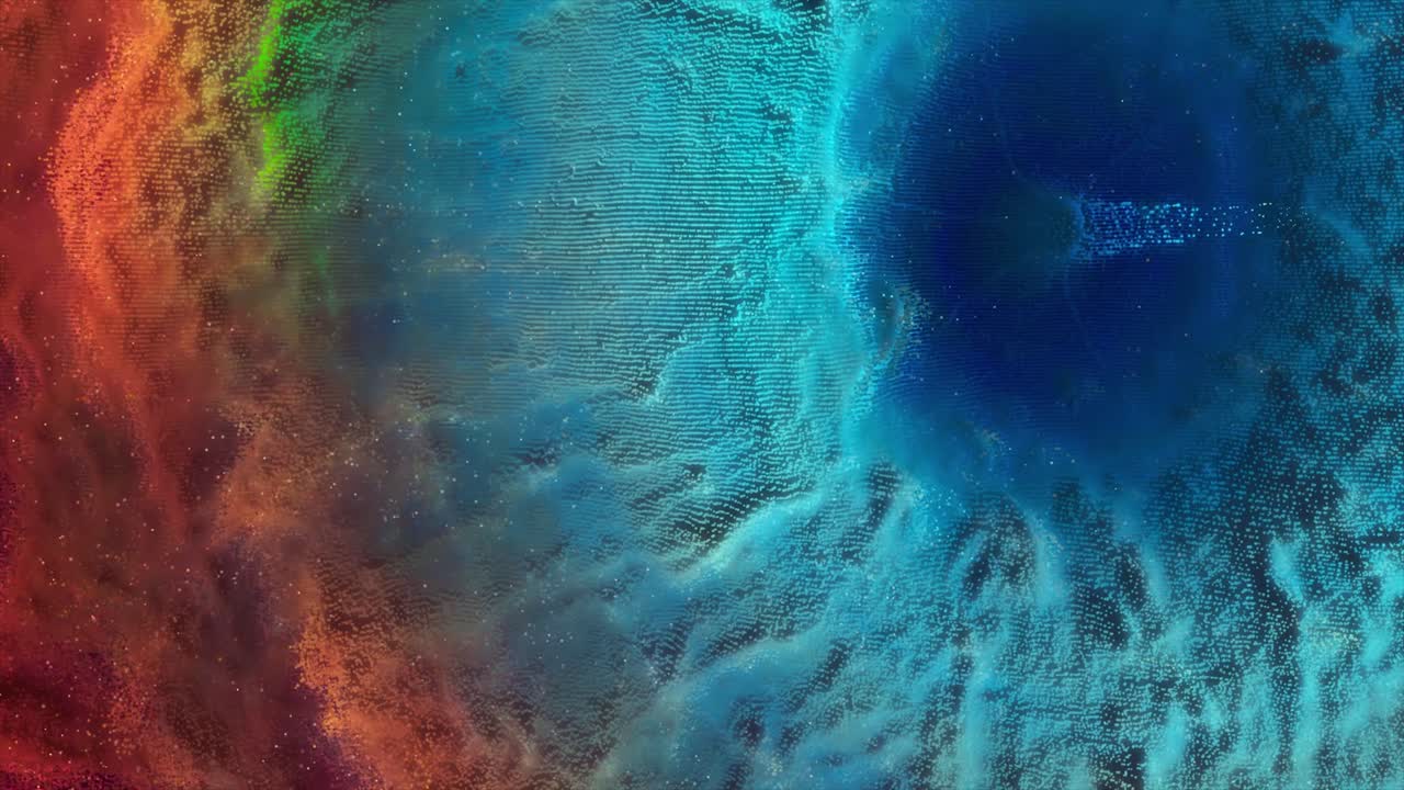 다채로운 빛나는 별들이 있는 추상적인 우주 성운