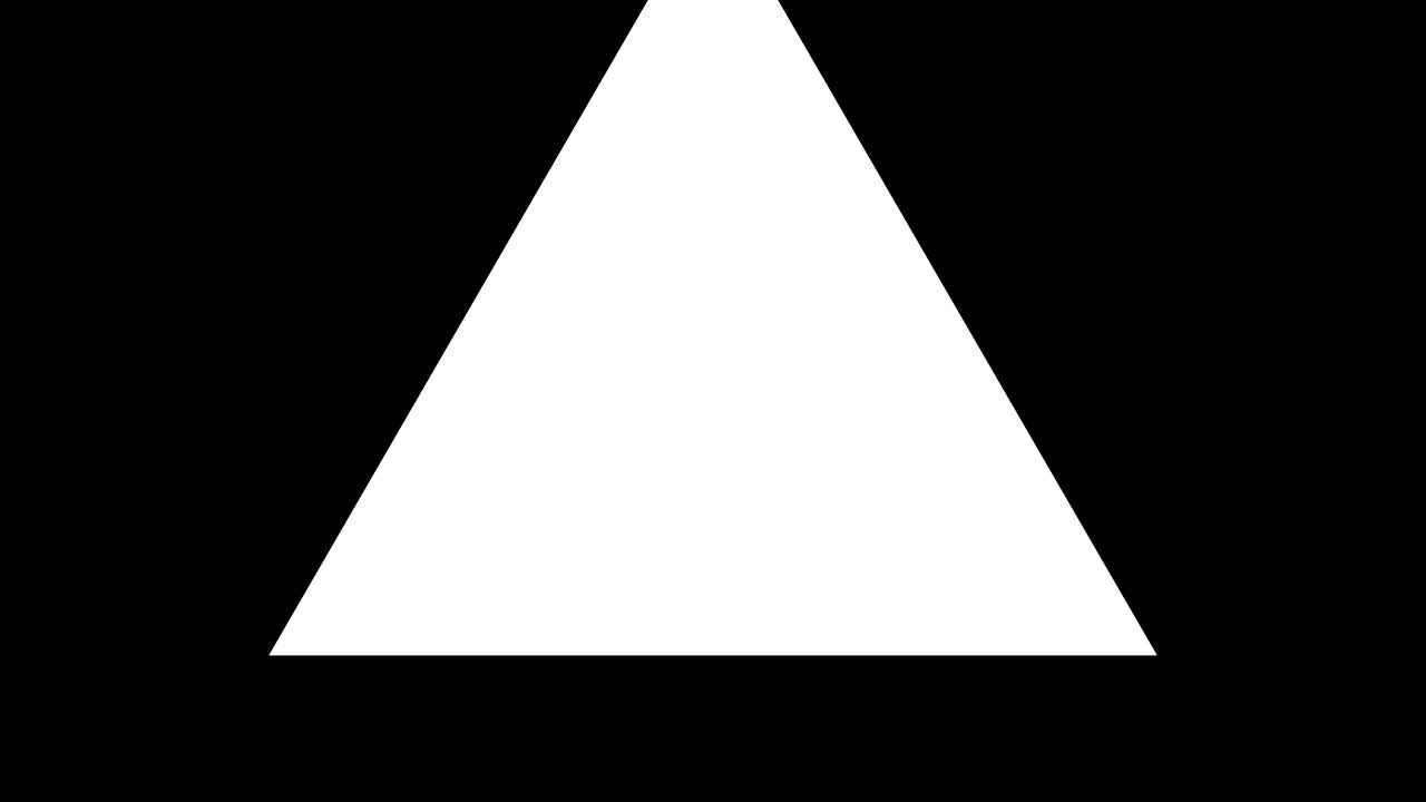 fondo negro y múltiples triángulos en movimiento, acercarse y alejarse repetidamente