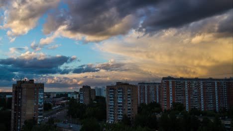 sunset in the city, timelapse