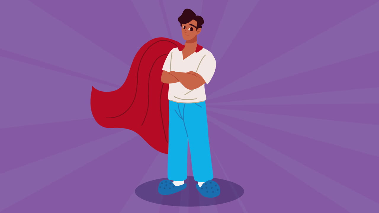 hombre superhéroe con ropa casual