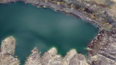 coal mine and lake aerial view in hungary