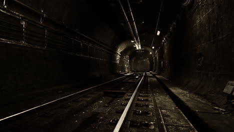 empty railway tunnel near the underground railway station