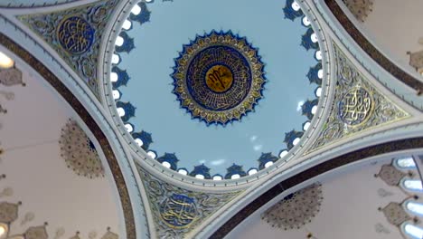 dome of the chamlija mosque from the inside roling camera