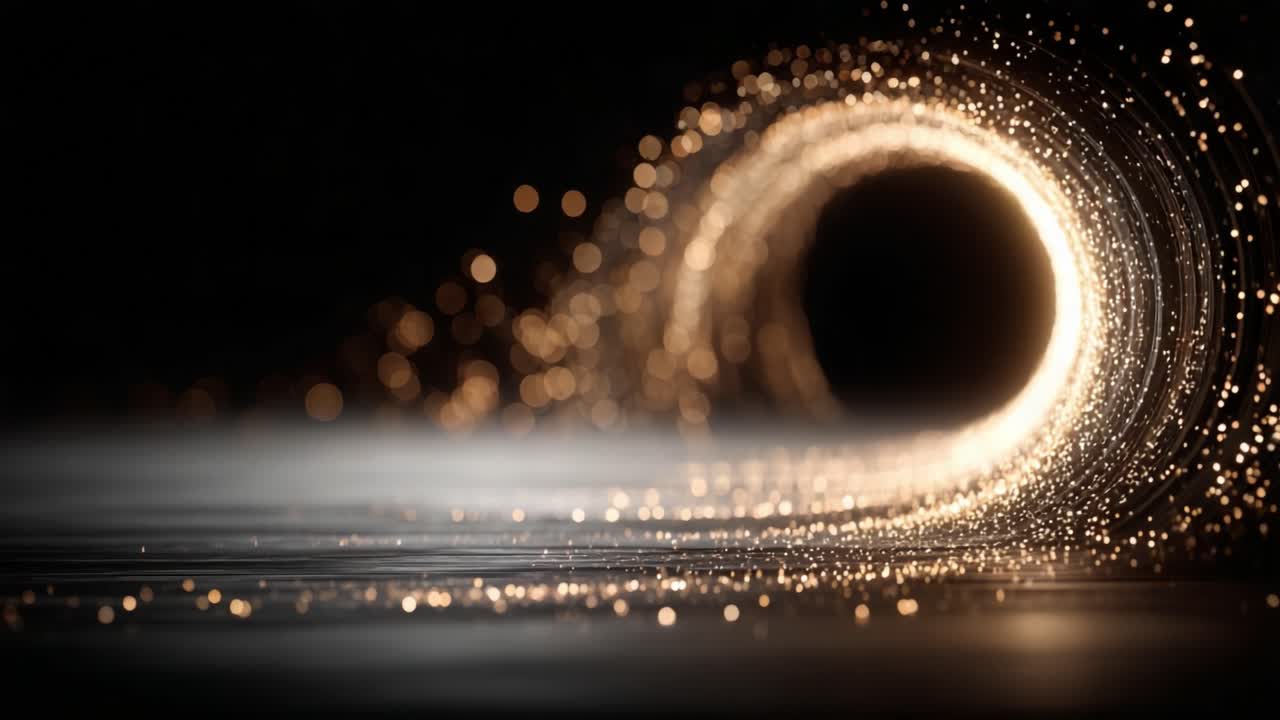 A Mystical Journey Through a Cosmic Tunnel of Light and Particles, Capturing the Ethereal Beauty of a Spiraling Vortex of Energy and Motion