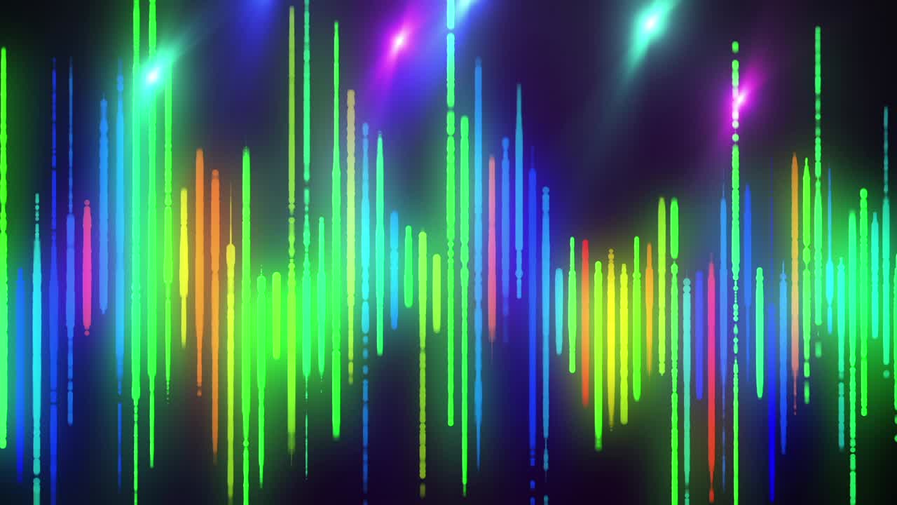 Abstract Colorful Sound Wave Spectrum Visualization