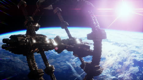 nave espacial alienígena no identificada volando cerca de la tierra elementos proporcionados por la nasa