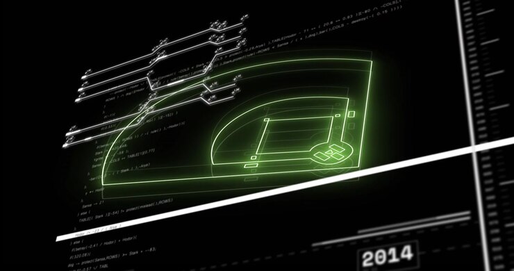 Nodes lighting, starting neon wireframe opening, sweep slicing, updating years, showing timeline