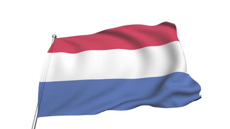 flag of netherlands in the wind (alpha channel, semi-transparent, loopable)