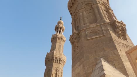 bab zuweila or bab zuwayla, old city of cairo in egypt. low angle