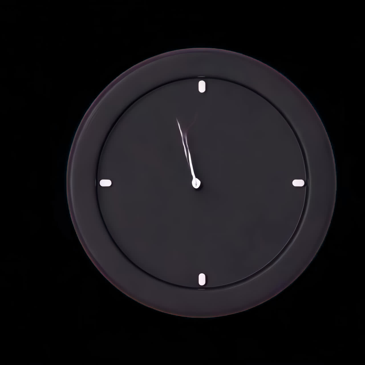 Minimalist black clock design animation isolated asset, transparent 4K video, alpha channel, ProRes