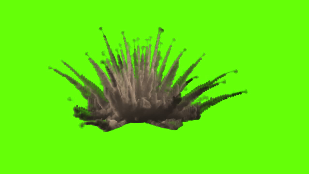 Smoke Dust Burst Explosion on Green Screen