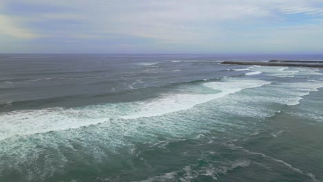 white waves rolling -sharpes beach australia -aerial