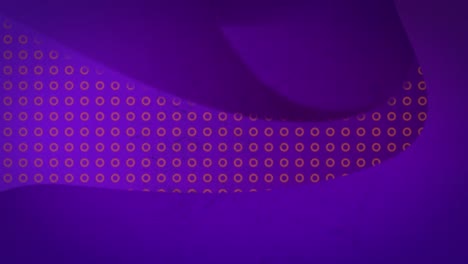 Animation-of-circles-and-connected-dots-moving-over-violet-background