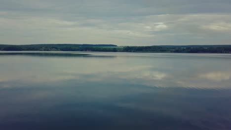 smooth surface of the river. landscape of the river and forest with aerial view