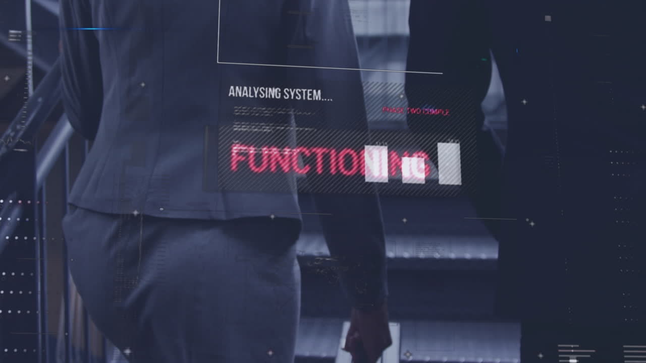 카우카시안 사업가들이 고 있는 금융 데이터 처리의 애니메이션