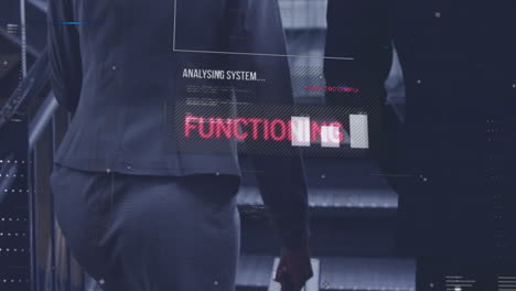 카우카시안 사업가들이 고 있는 금융 데이터 처리의 애니메이션