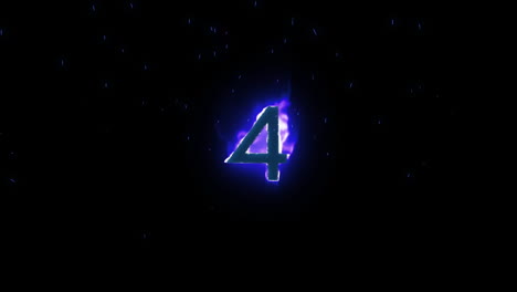 number 4 appearing in purple fire