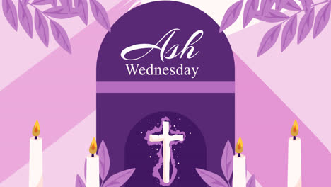 motion graphic of flat vertical poster template for religious ash wednesday celebration