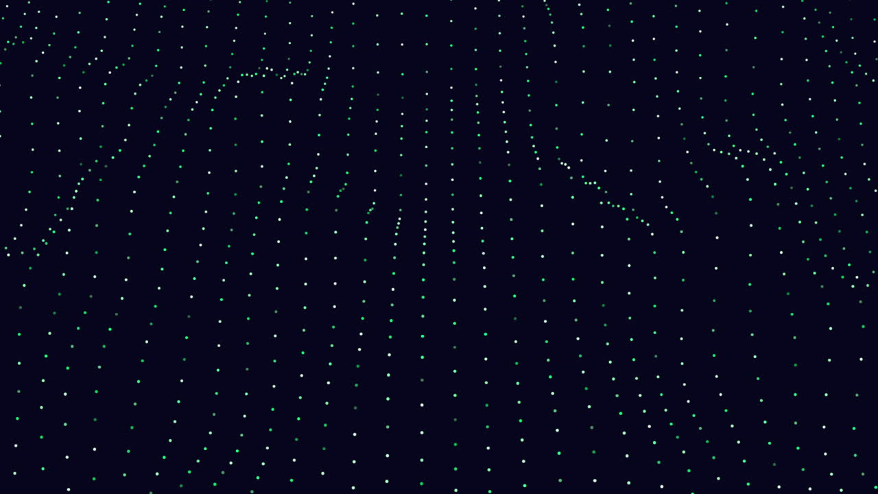 Grid of colorful dots against dark background