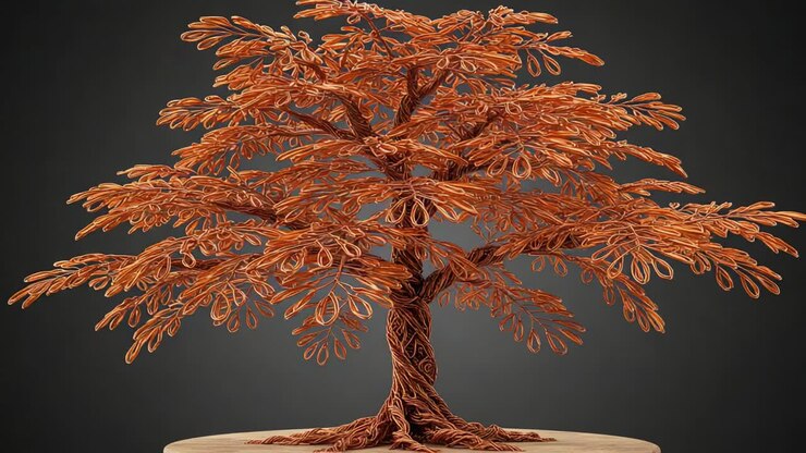 Una straordinaria interpretazione artistica di un albero, realizzata con dettagli complessi e colori intensi, che mette in mostra la bellezza della natura in una forma unica e creativa