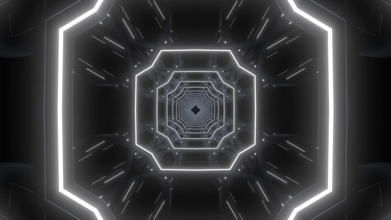 Tunnel futuristico al neon brillante