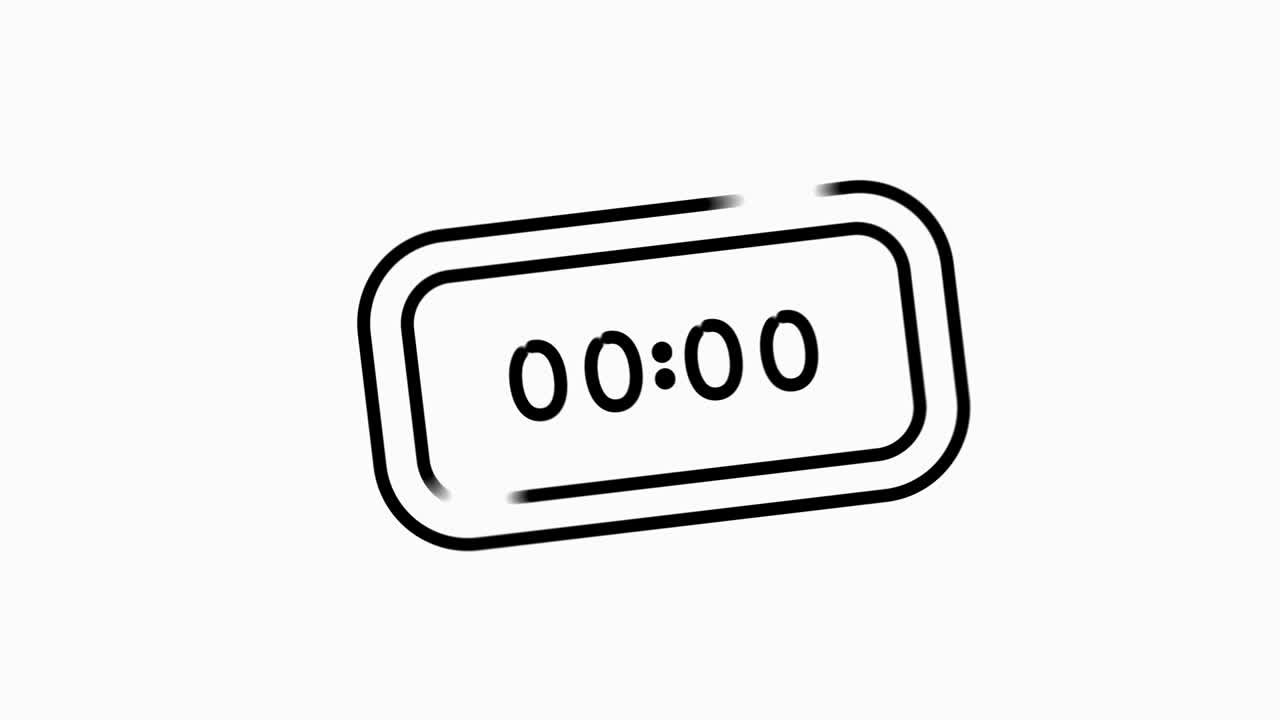 Simple of time related motion gray line icon. Contains such Icons as timer, speed, alarm, restore, time management, calendar and more. Motion graphic.