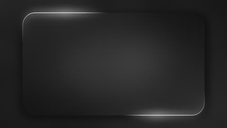 animation loop of grey round edge gradient color frame with a glowing and moving rim light