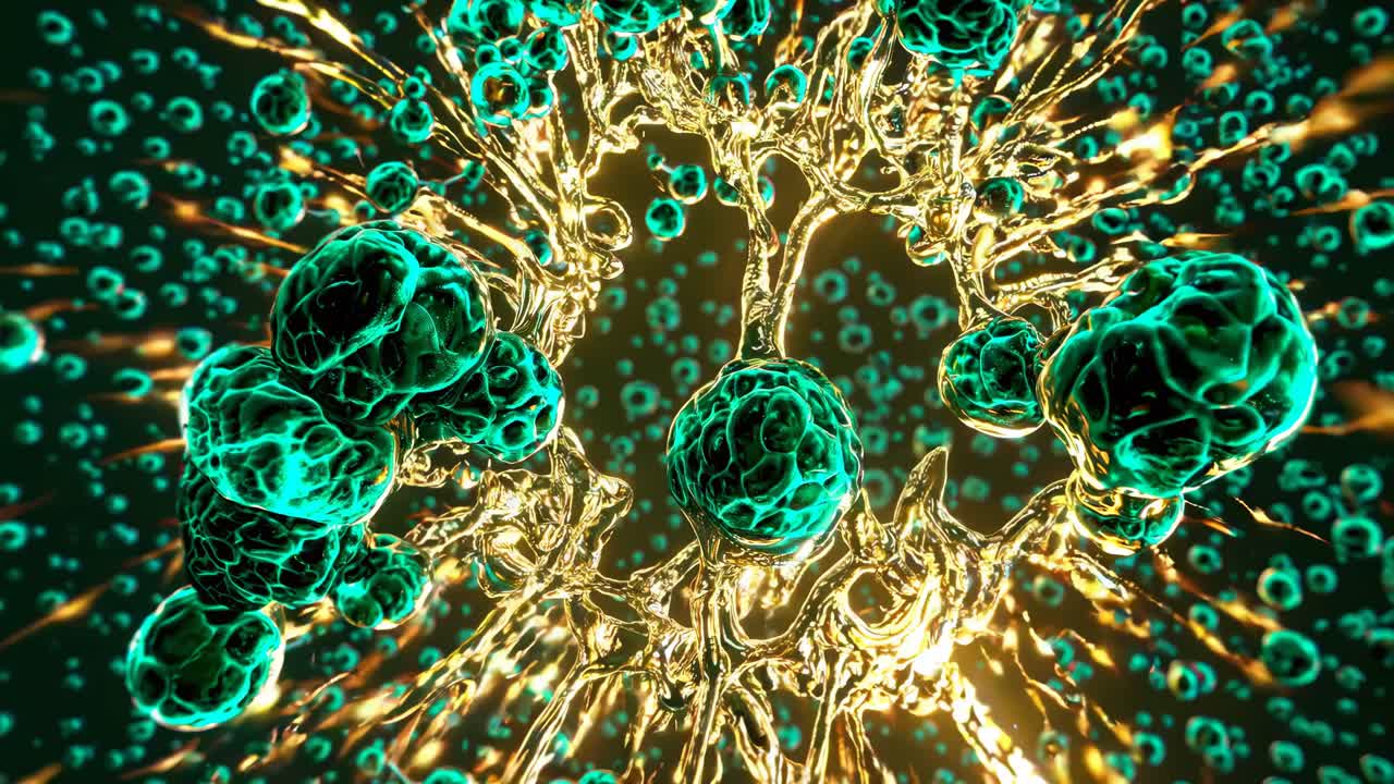 Abstract 3D render of biological structures