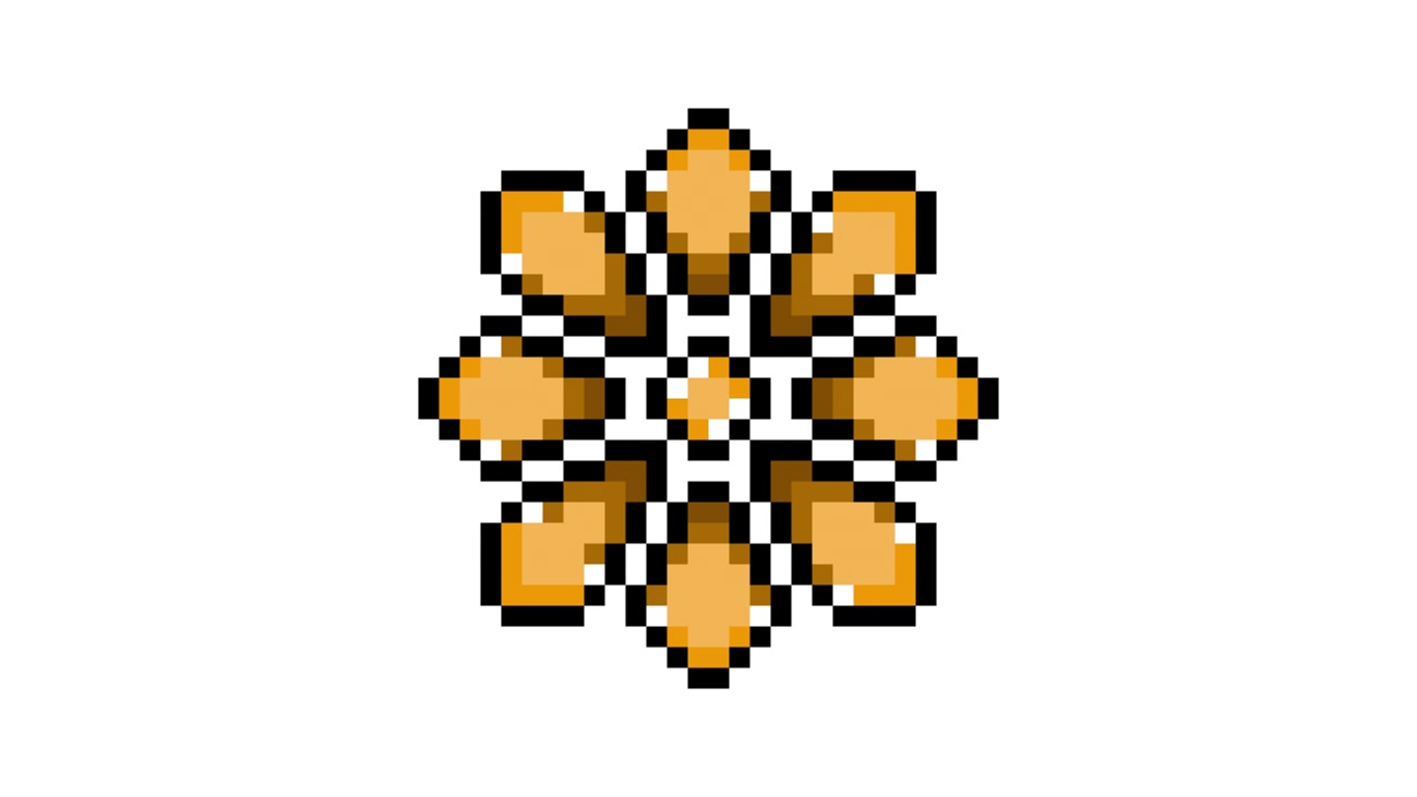 Pixel Art Pop-up Ikon Animation med Blomst 01 (1).mov
