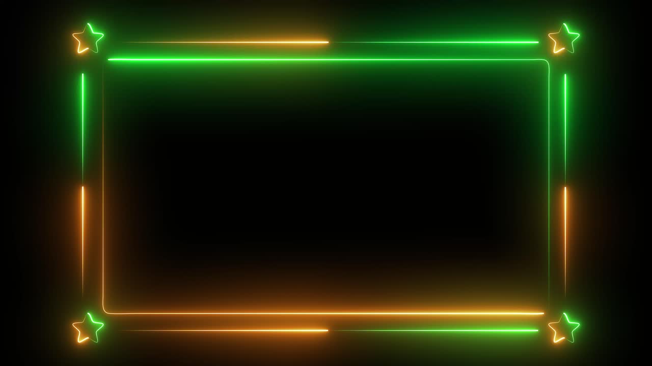 Neon Frame with Stars