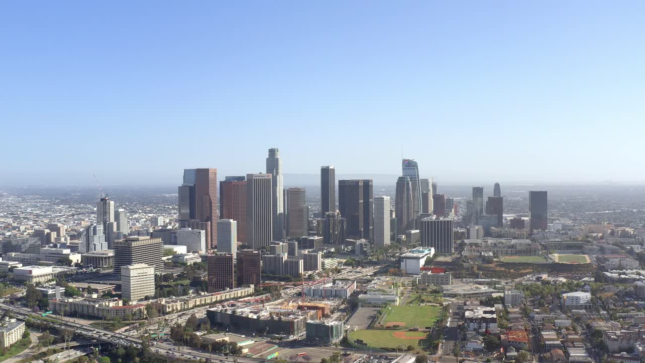 공중, 로스 앤젤레스의 도시 풍경, 무인 항공기보기