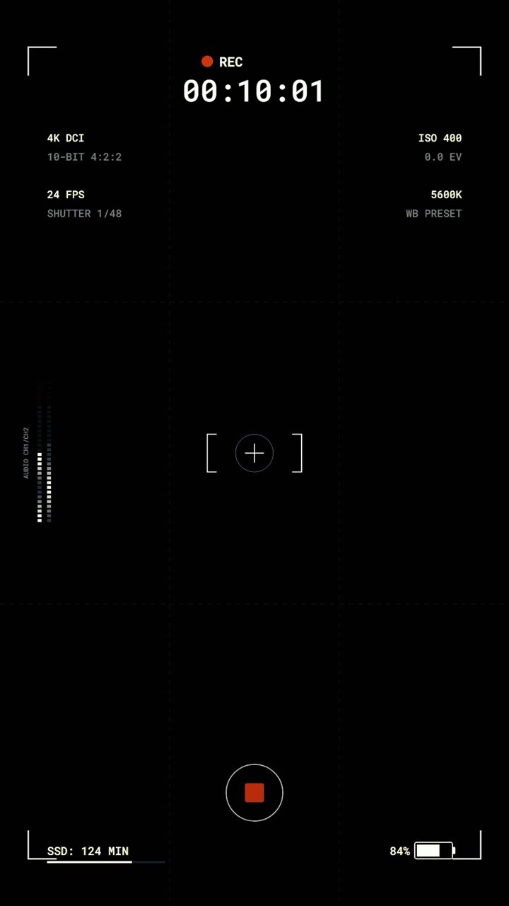 Sovrapposizione dell'interfaccia di registrazione della fotocamera digitale