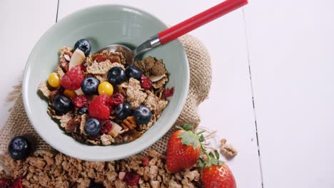 Healthy-breakfast-in-a-bowl-on-white-background-4k