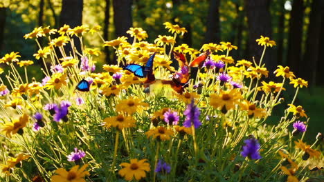 beautiful butterflies in a summer meadow