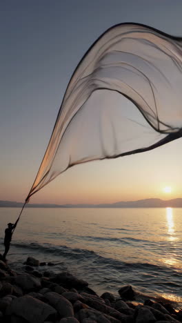 fishermen at sunset