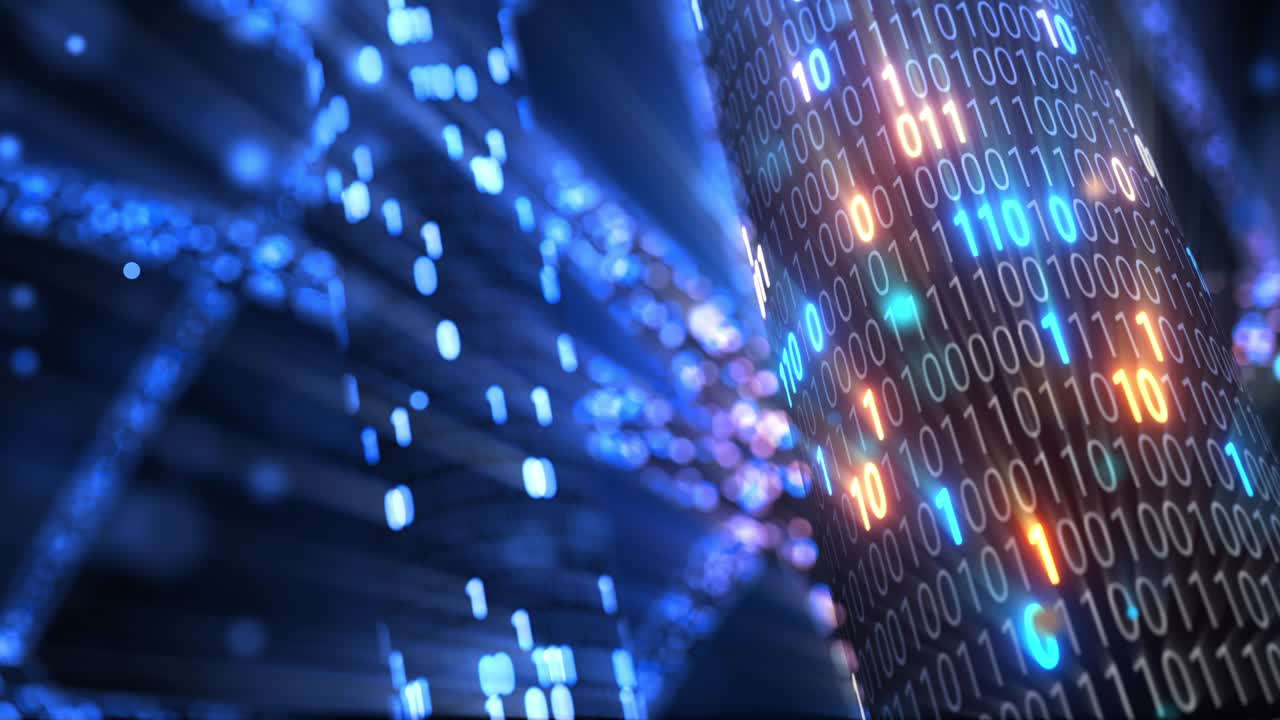 big data cloud computing internet de las cosas iot ai tecnología de red. bucle sin fisuras 4k vj fondo.