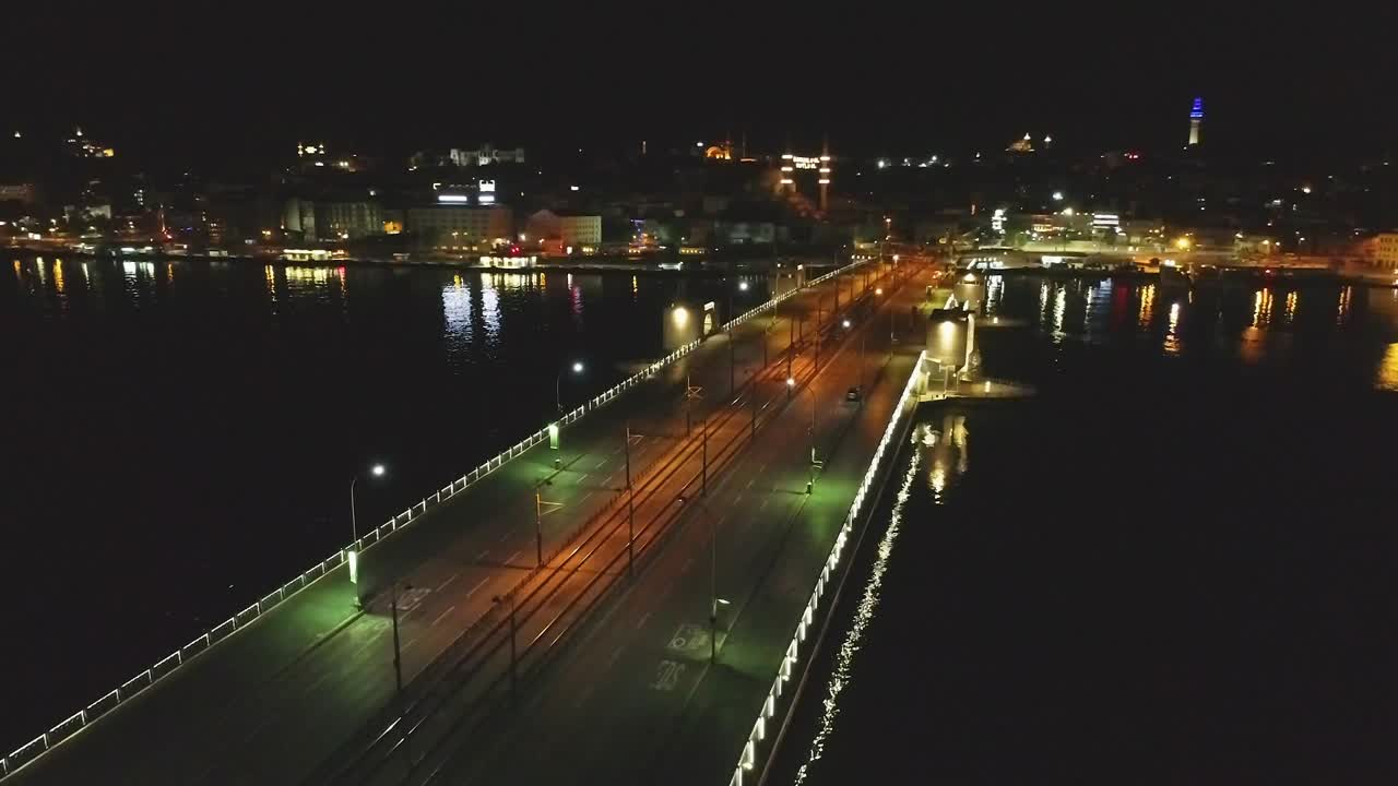 이스탄불 갈라타 다리 지역 드론 영상