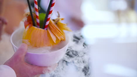 Tropical-Looking-Drink-In-Glass-At-Reception