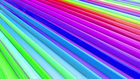 abstracto 3d sin costuras fondo brillante en 4k con cintas de arco iris. rayas multicolores arcoirís moverse cíclicamente en geometría simple estilo creativo de dibujos animados. animación suave en bucle. 1