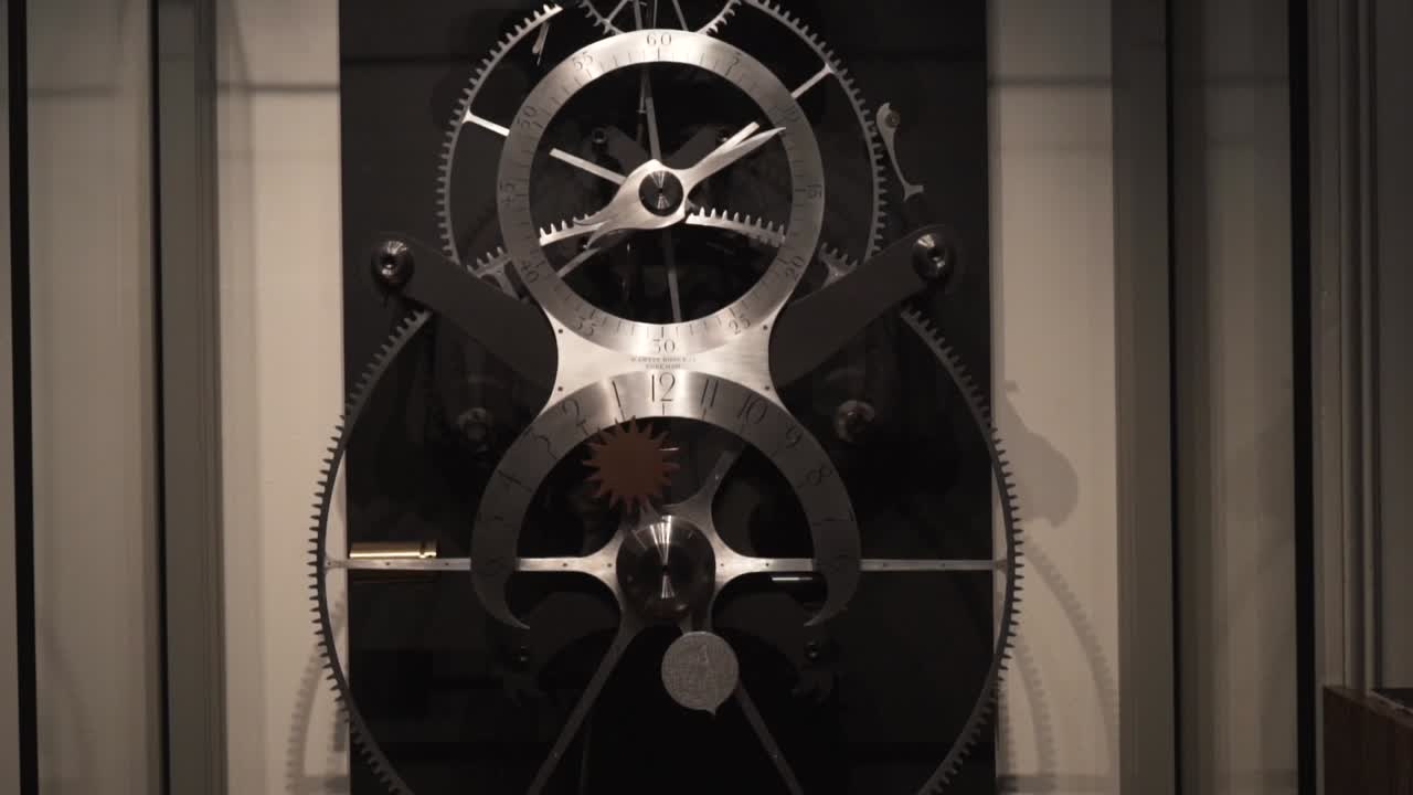Detailed View of a Complex Mechanical Clock