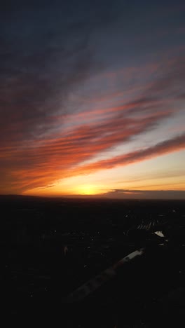 stunning sunset colours in dublin - ireland - 4k vertical cinematic drone footage 01
