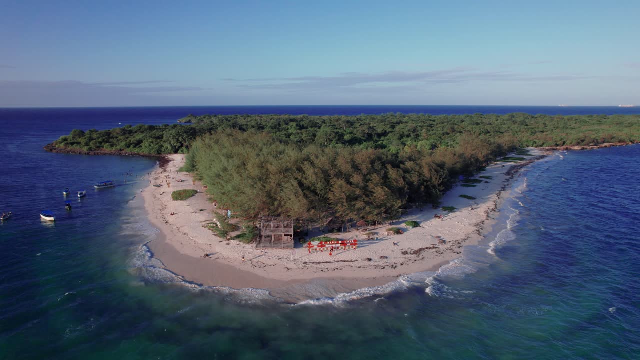 Aerial View of Mbudya Island at sunset in Dar Es Salaam, Tanzania
