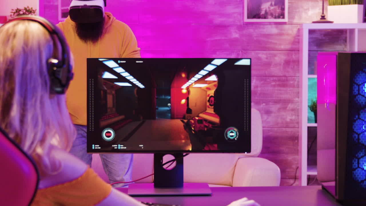 Gamer Playing VR Game