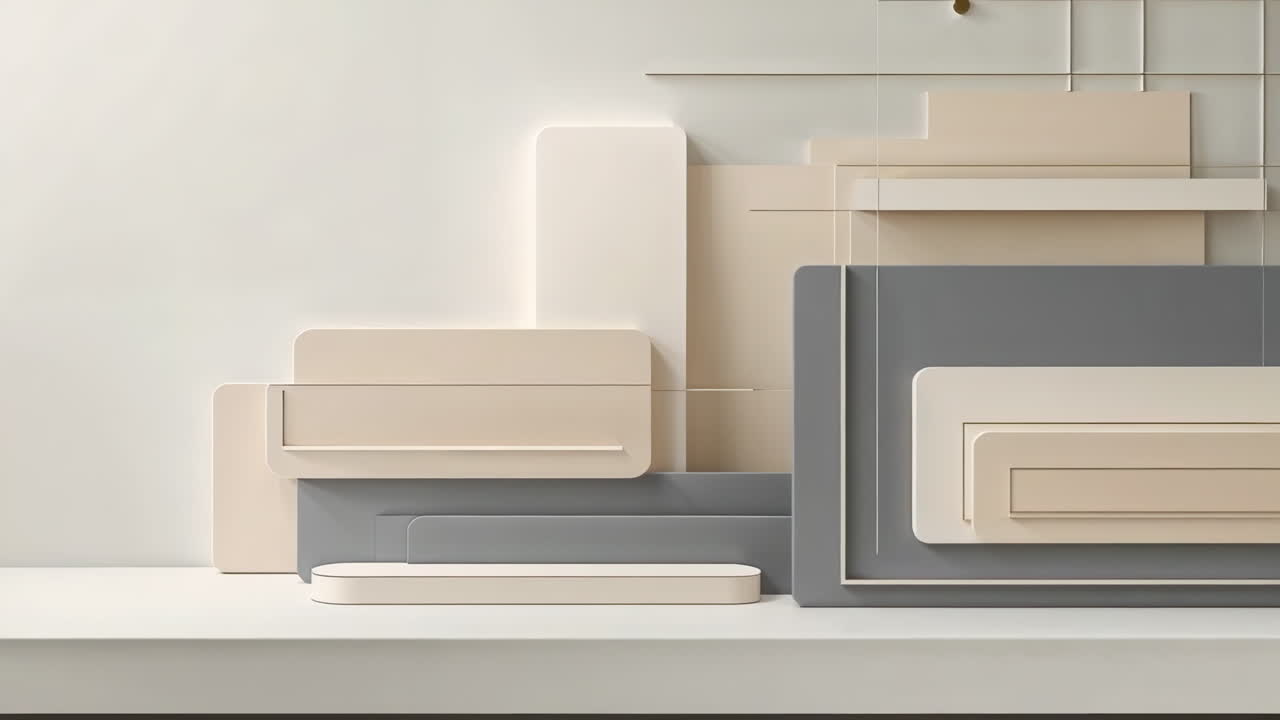 Abstract Geometric Composition in Neutral Tones