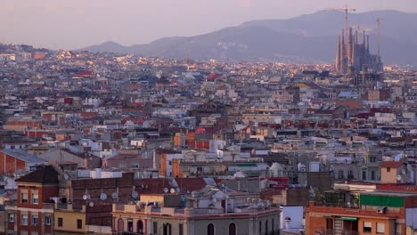 The-distant-skyline-of-Barcelona-Spain-with-Sagrada-Familia-distant-2