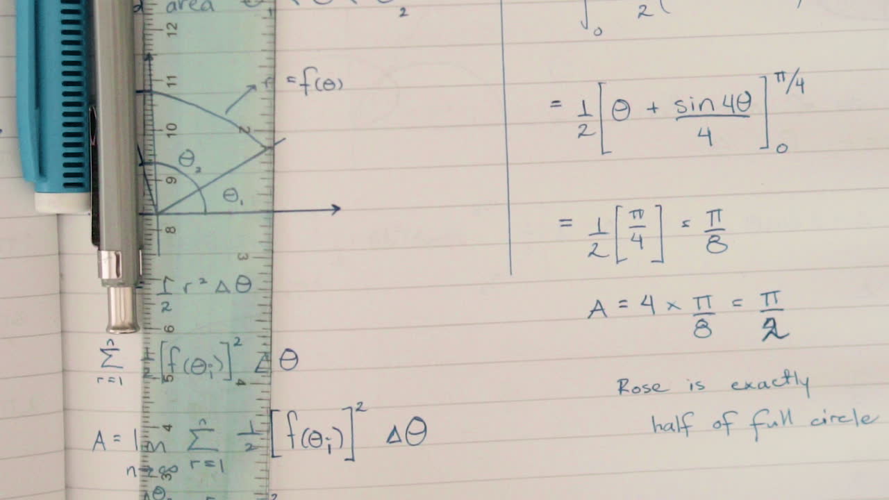 B-roll shots of math-calculus notes. Meant for atmosphere and extra scenery