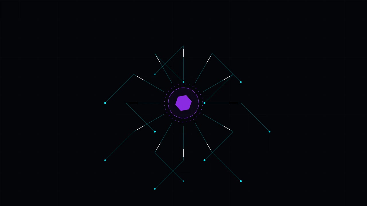 Abstract Digital Hexagon Node Network Animation