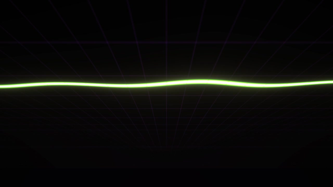 Dynamisk grønn equalizerlinje på futuristisk rutenett