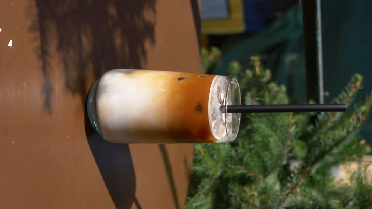 Iced Coffee or Latte on a Table