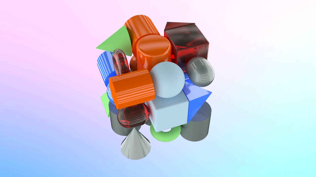 Modern simple geometric shapes Minimalistic cover footage 3d minimal motion design 4k